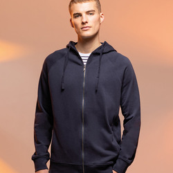 Unisex slim-fit zip-through hoodie